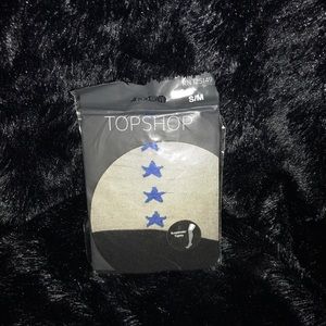 Suspender style hosiery w/ blue stars